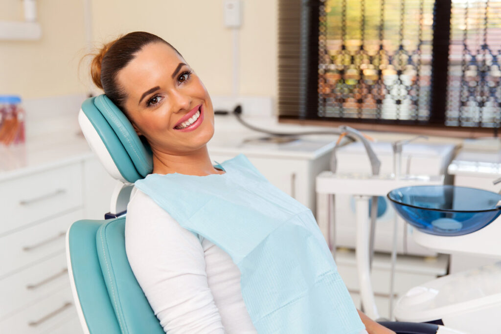 beautiful female patient in dental practice